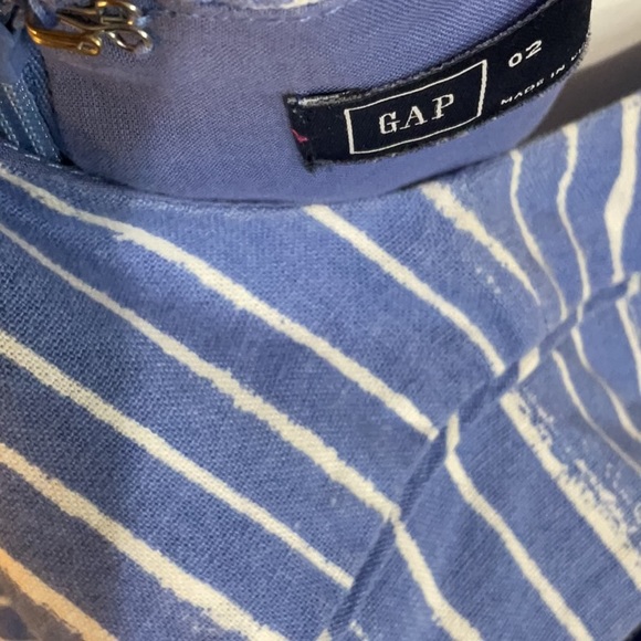 Gap dress blue and white with pockets mooth linen-cotton weave, lining in bodice - Picture 2 of 9